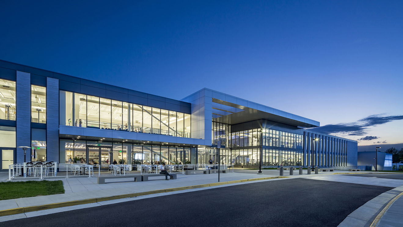 The St. James Sports Complex exterior photo at dusk