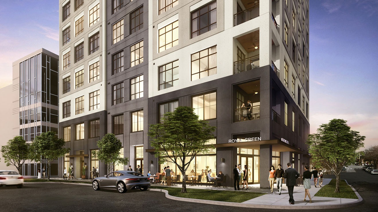 Rendering of a mixed-use residential tower in Charlotte, NC