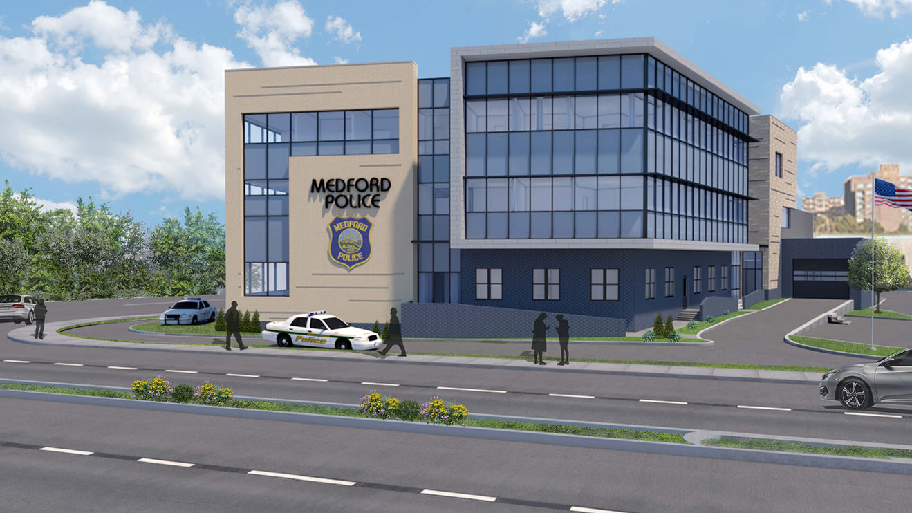 Rendering of the new Medford Police Station