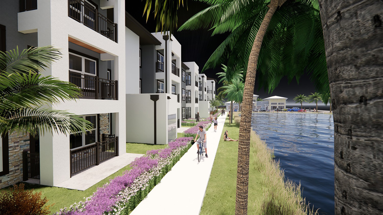 Rendering of an affordable housing community in Tampa, FL