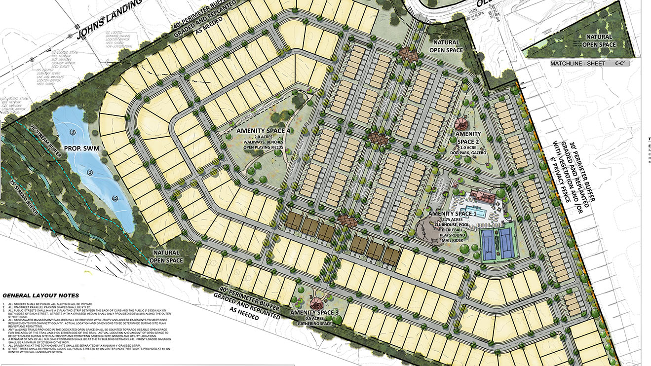 Site plan rendering of a large residential subdivision