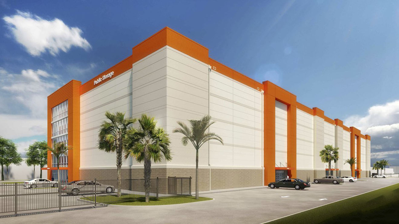 Architect's rendering of a Public Storage facility in FL