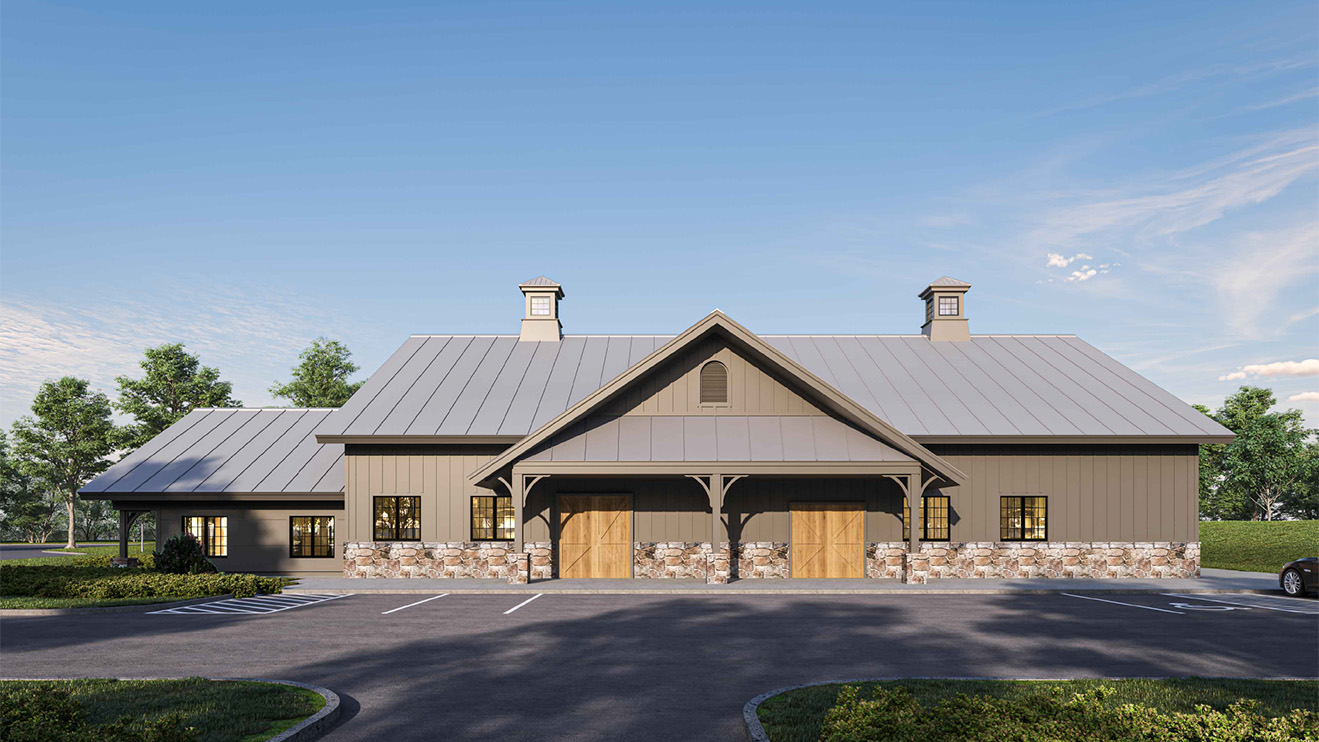 A rendering of a veterinary facility expansion