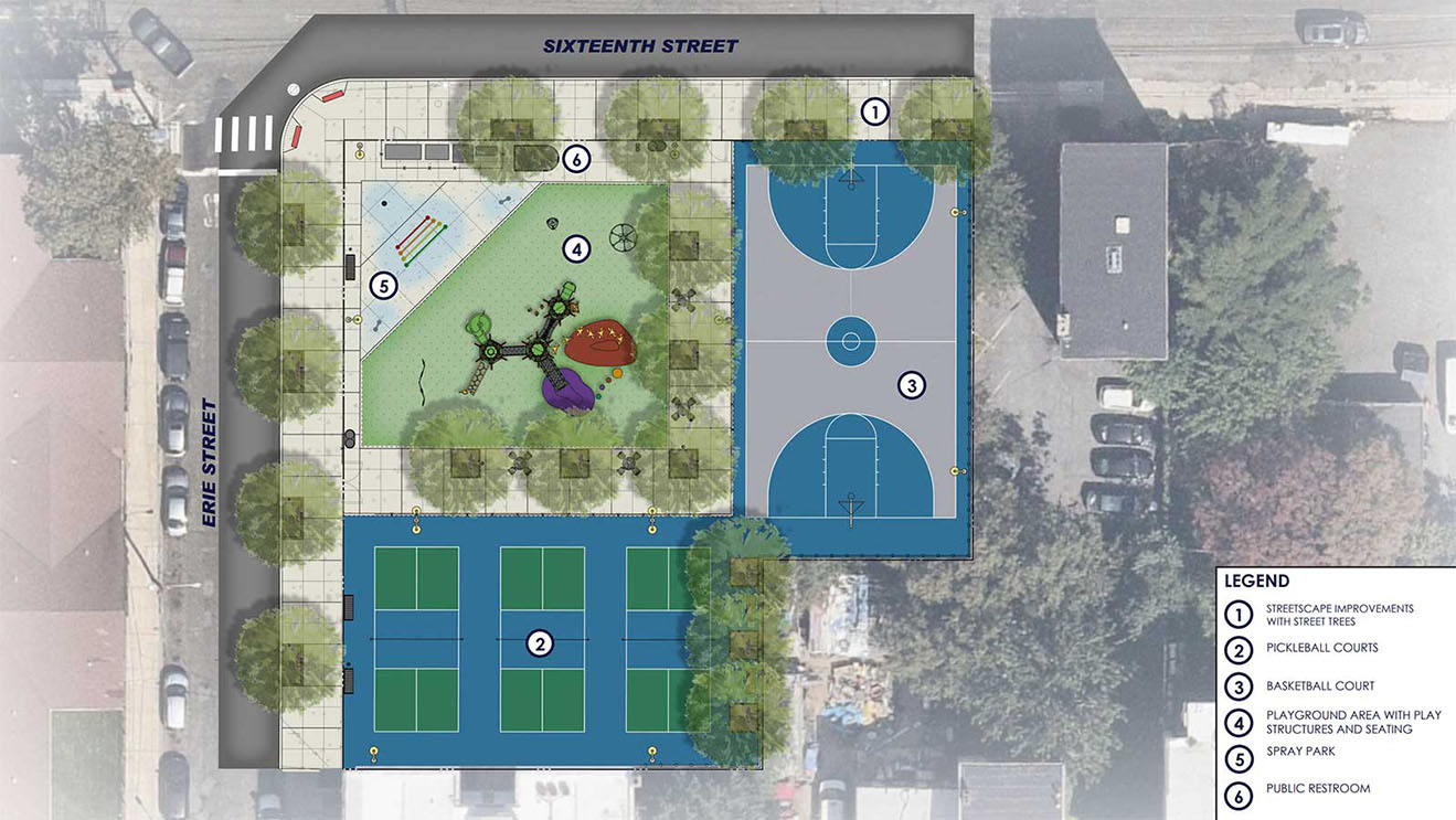 Site Plan rendering of a playground