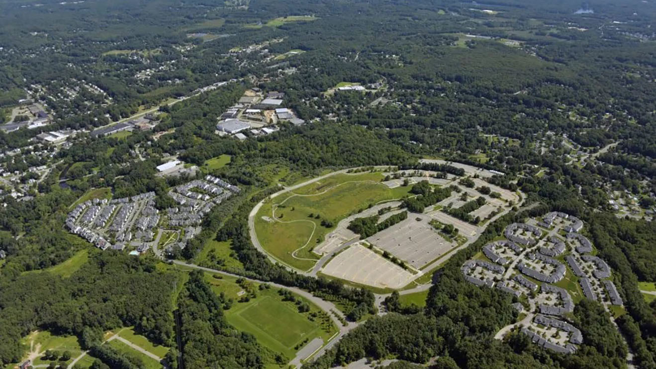 Aerial of the former Intel campus to be redeveloped in Hudson, MA