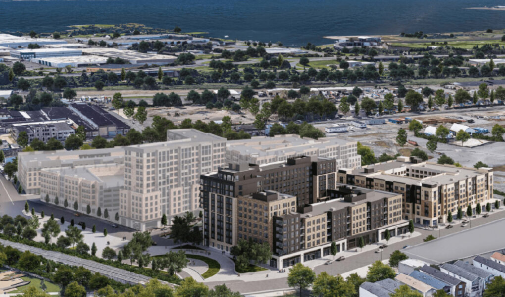 Rendering of a mixed-use redevelopment in Jersey City, NJ