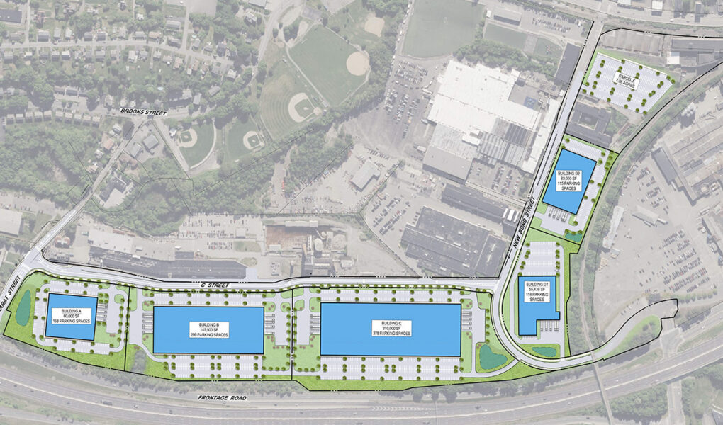 Site plan rendering, master planning, GreenTech Park, MA
