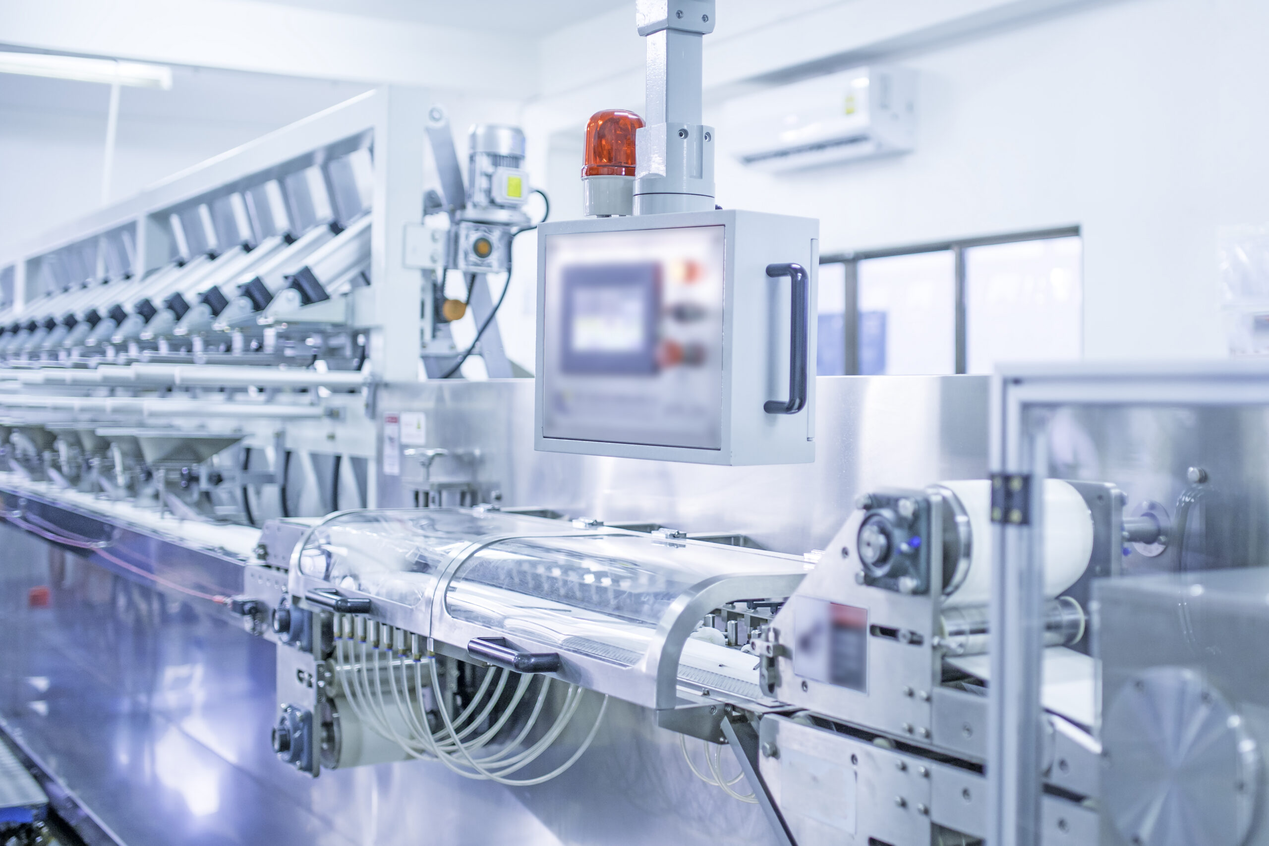 factory, industrial area, automation, technology, Machines for packing products Within the factory, sterile beauty industry in order to maintain maximum cleanliness