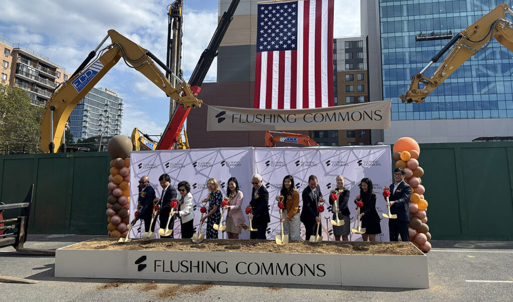 Groundbreaking celebration at Flushing Commons in Queens, NY