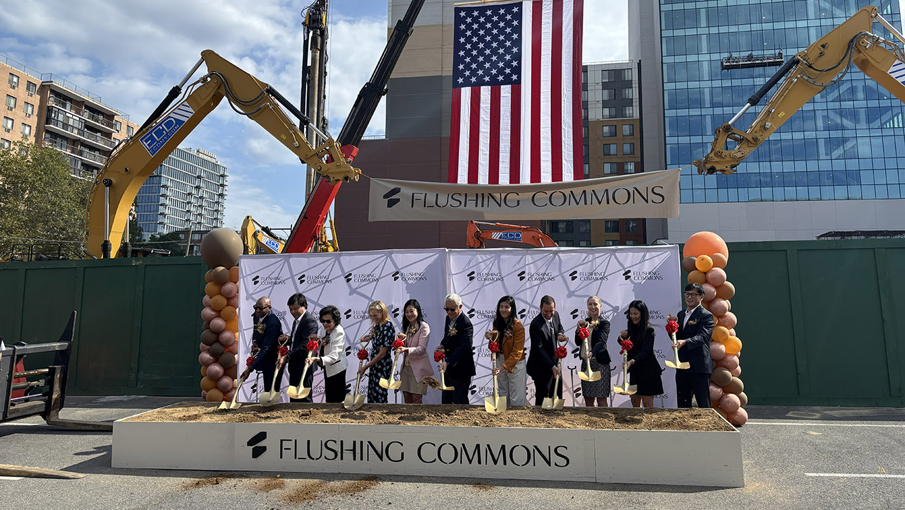 Groundbreaking celebration at Flushing Commons in Queens, NY